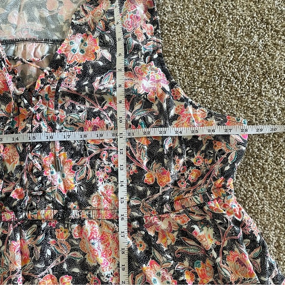 TORRID Babydoll Challis Lace Up Tunic Top Women’s Plus 5X Floral Flowy Pockets - Picture 11 of 14